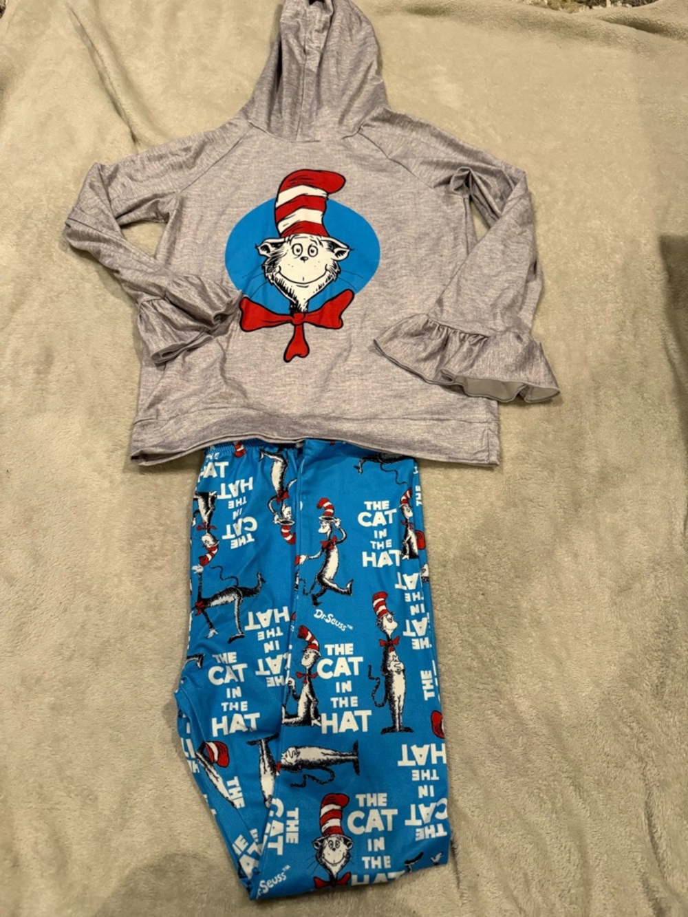 Dr. Seuss Kids Cat in the Hat Hooded Set - Blue/Grey/Red